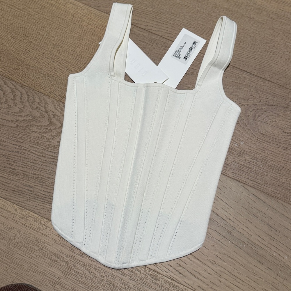 DION LEE White Corset Top size xs